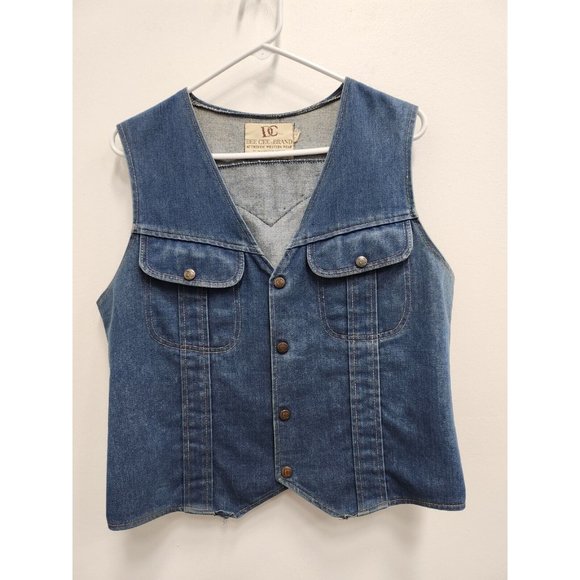 DEE CEE Jackets & Blazers - Vintage Dee Cee Brand Womens Blue Denim Vest Size 44 XL Authentic Western Wear